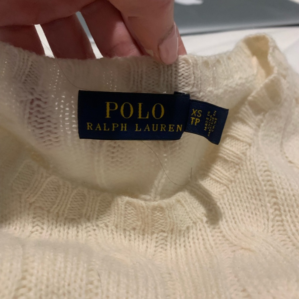 XS Polo Ralph Lauren Oatmeal Ruffle Sweater - Picture 5 of 5